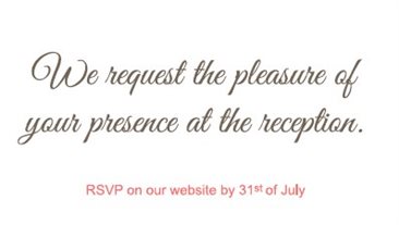 Invitation to the reception